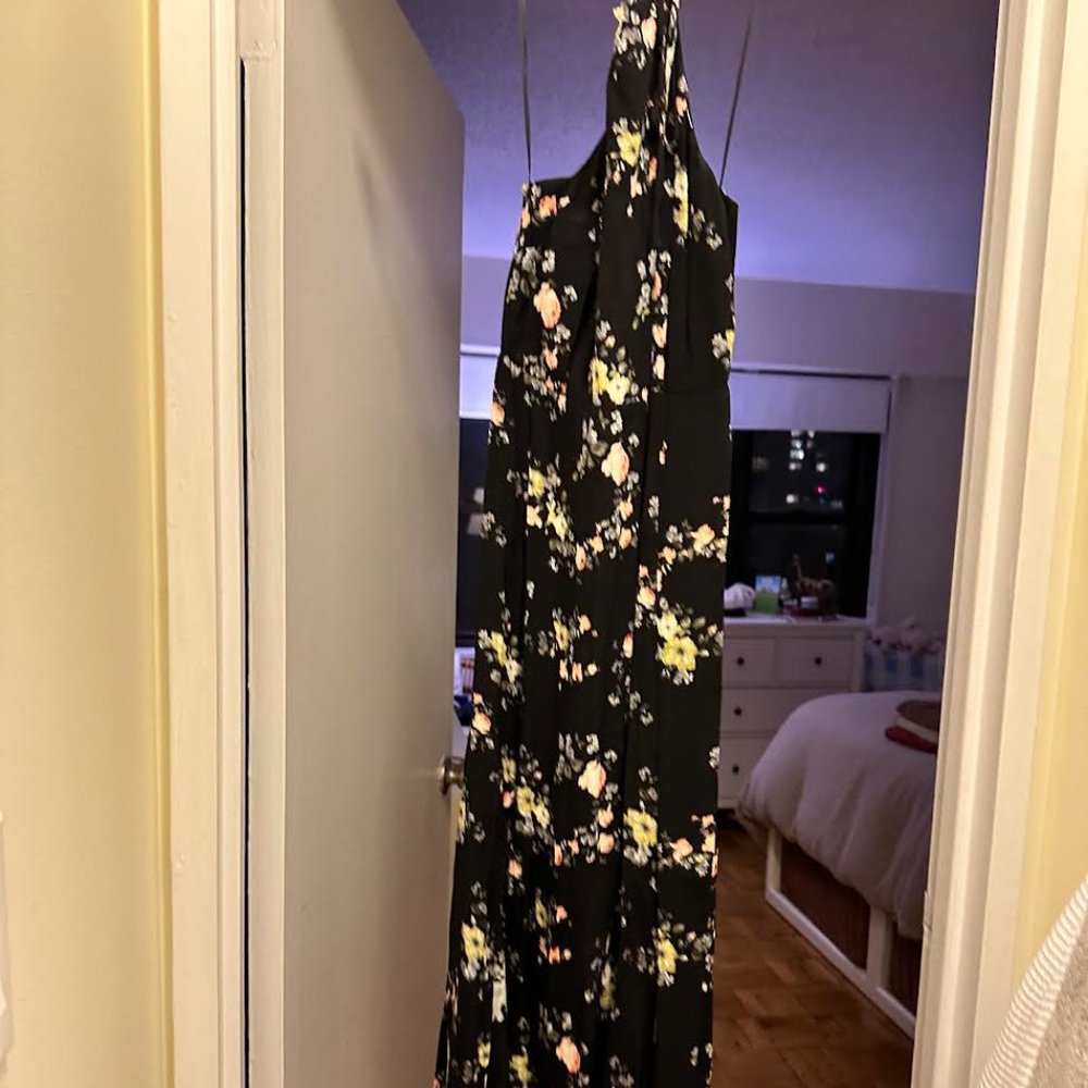 Topshop Black Midi Halter Dress